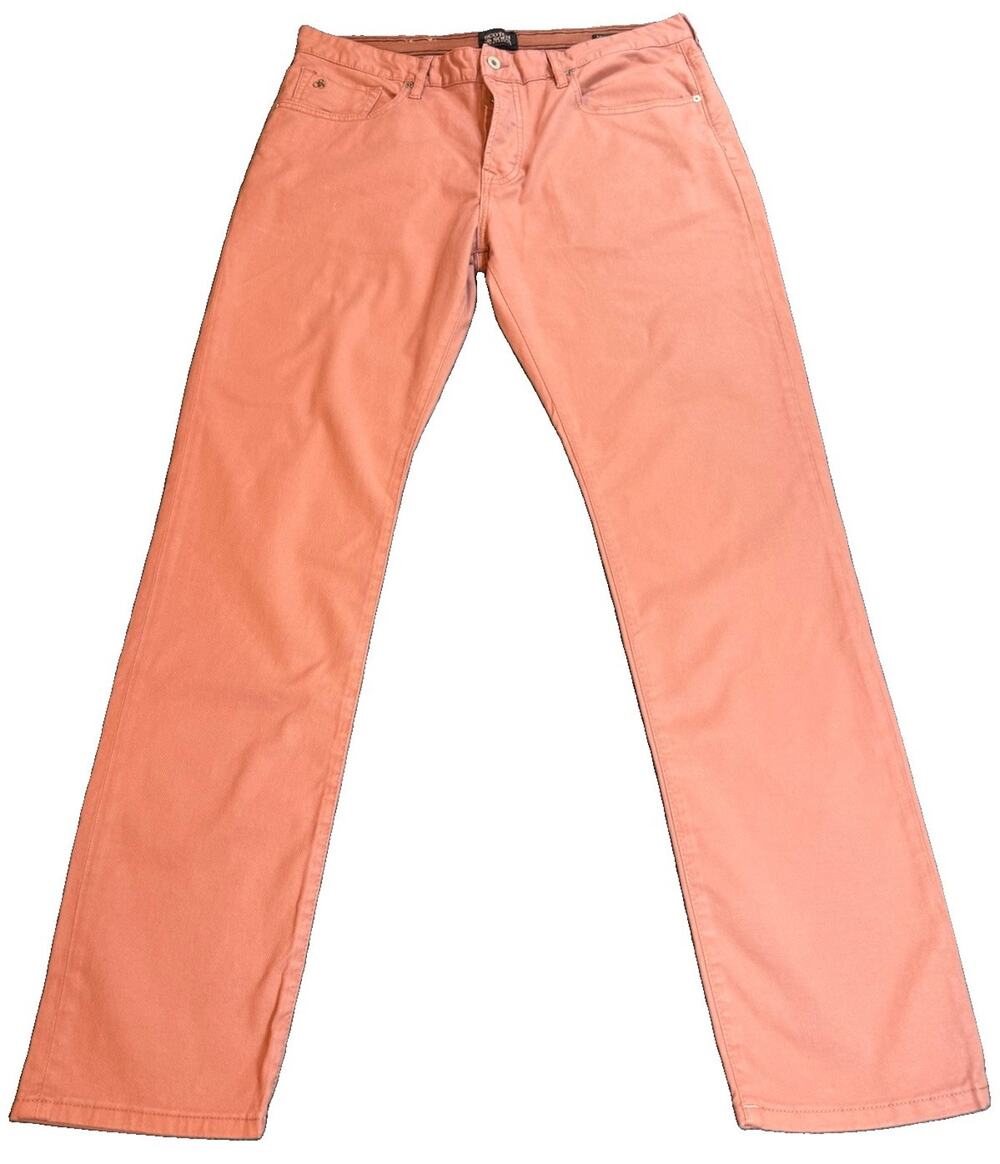 Scotch & Soda Ralston Jeans Men’s 36x32 Salmon Pink Slim Fit Denim Pants